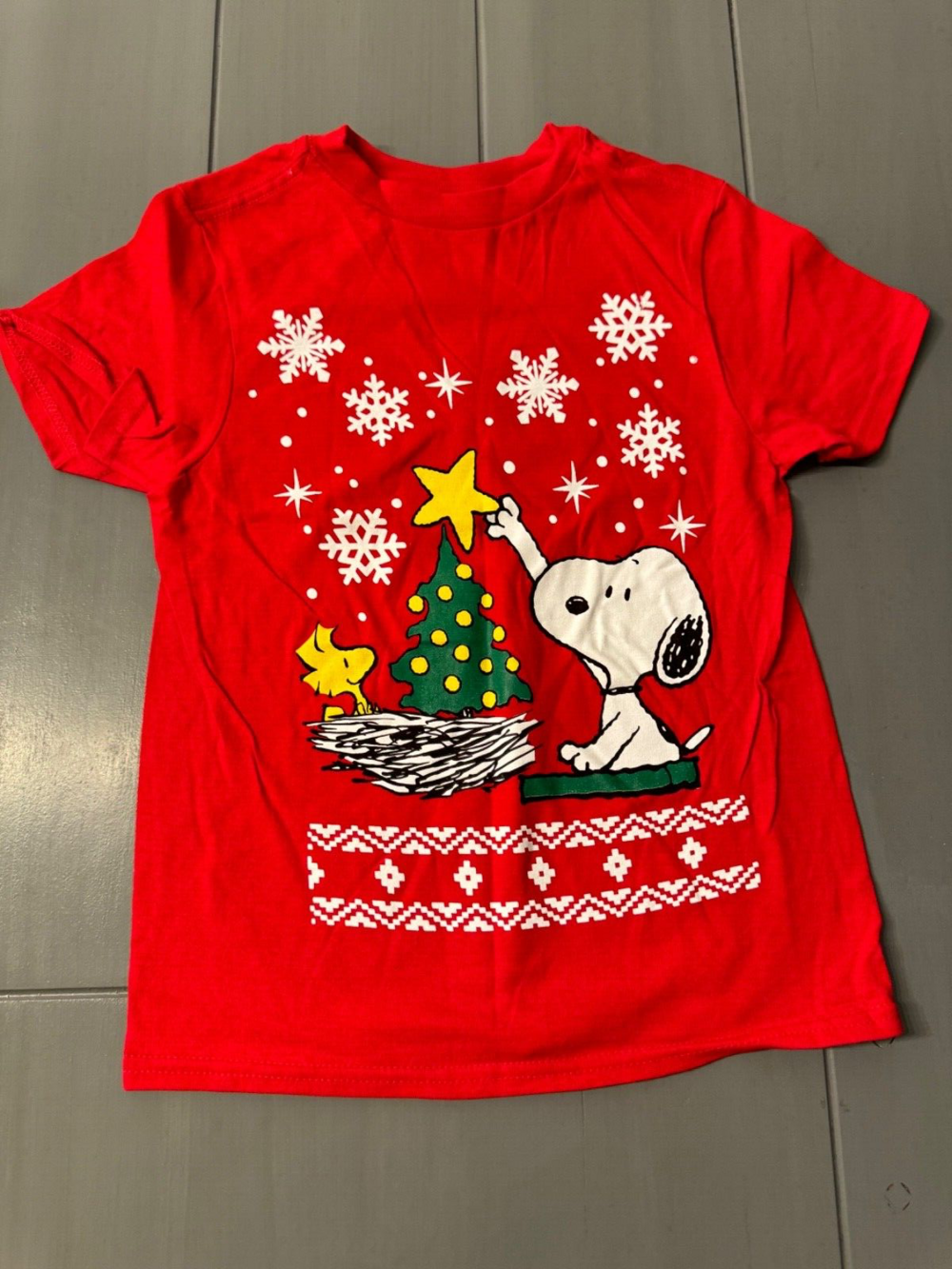 Peanuts Snoopy Christmas Holiday T-Shirt XS